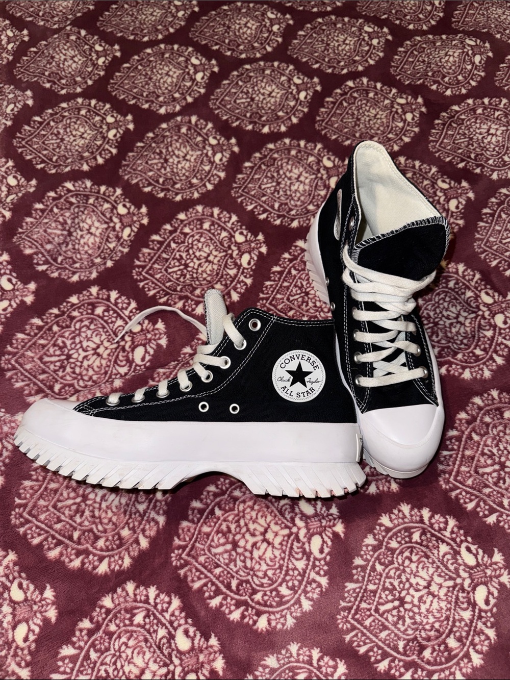 Converse Black & White Platform High-Top Sneakers